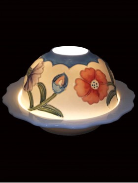 Hand Painted Porcelain Flower Dome Light with LED base